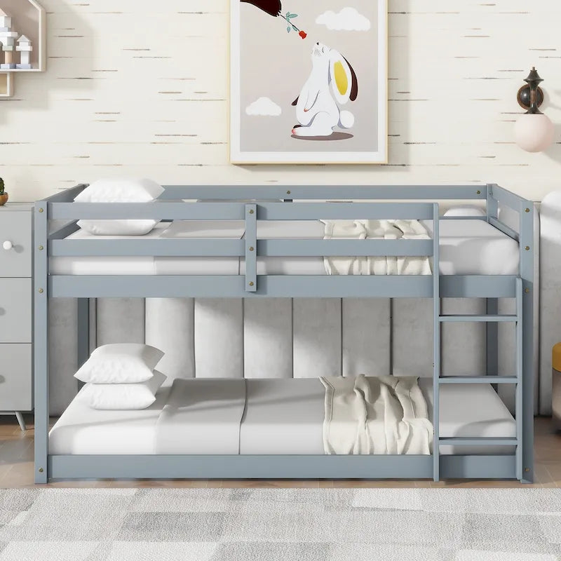 Twin Loft Bed with Dual 13-Slat Platforms and Low-Profile Design