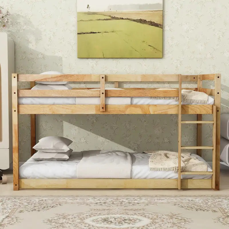 Twin Loft Bed with Dual 13-Slat Platforms and Low-Profile Design