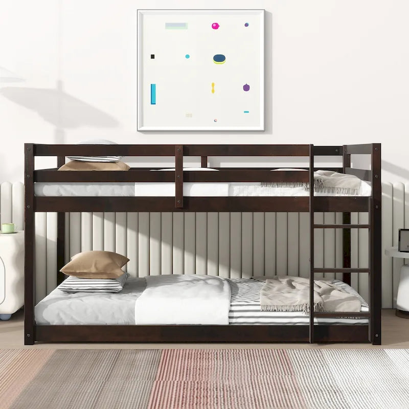 Twin Loft Bed with Dual 13-Slat Platforms and Low-Profile Design