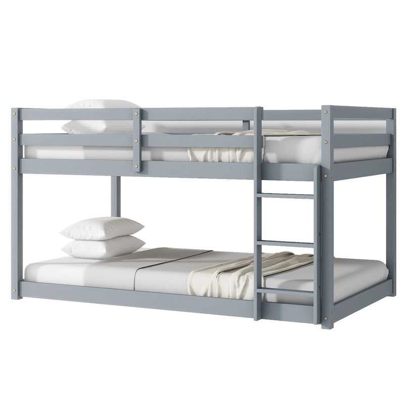 Twin Loft Bed with Dual 13-Slat Platforms and Low-Profile Design