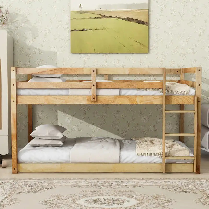 Twin Loft Bed with Dual 13-Slat Platforms and Low-Profile Design