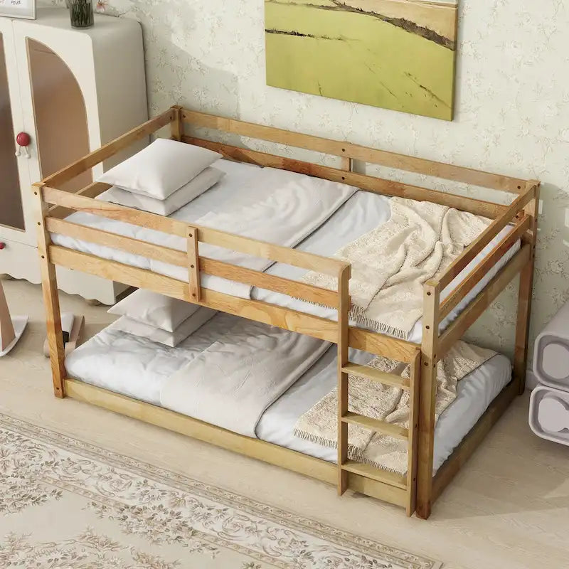 Twin Loft Bed with Dual 13-Slat Platforms and Low-Profile Design