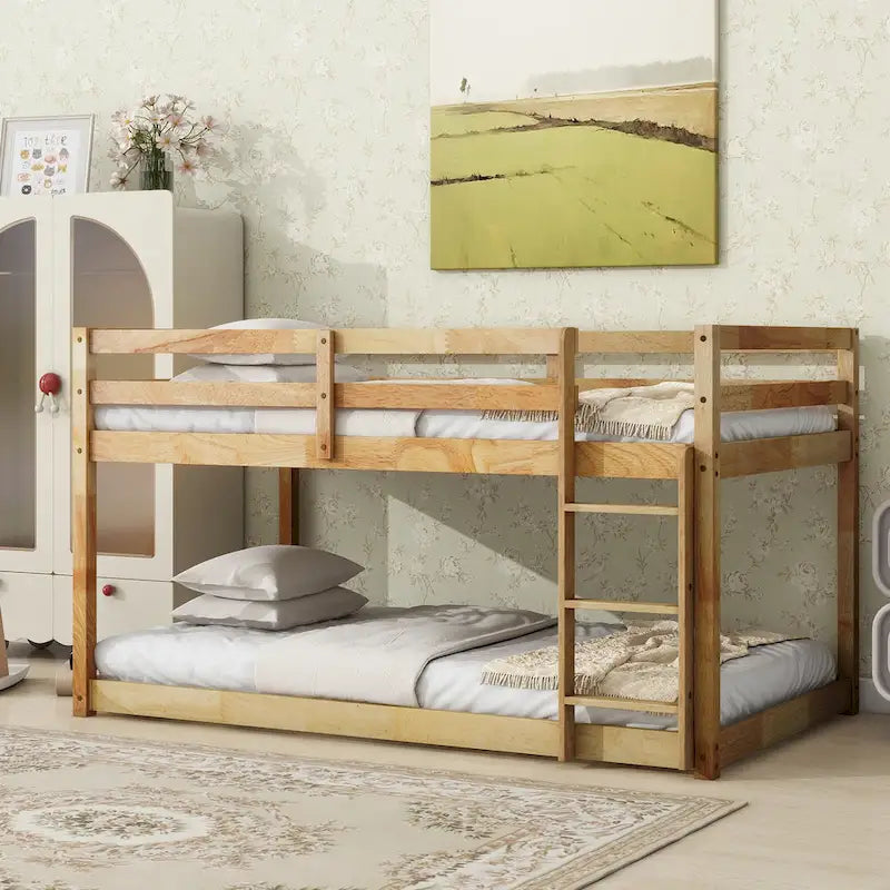 Twin Loft Bed with Dual 13-Slat Platforms and Low-Profile Design