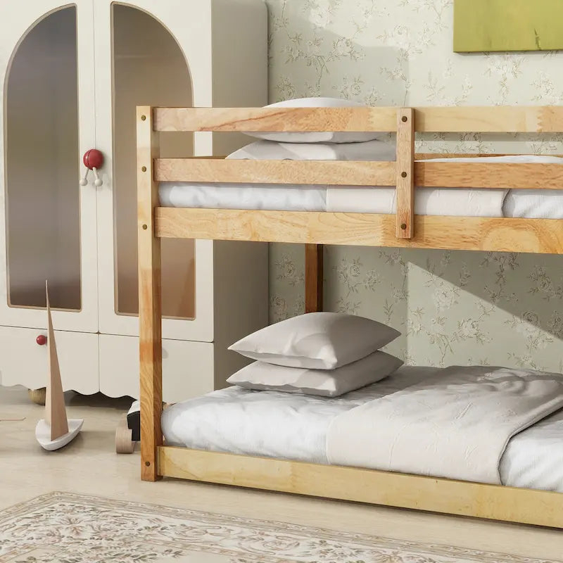 Twin Loft Bed with Dual 13-Slat Platforms and Low-Profile Design