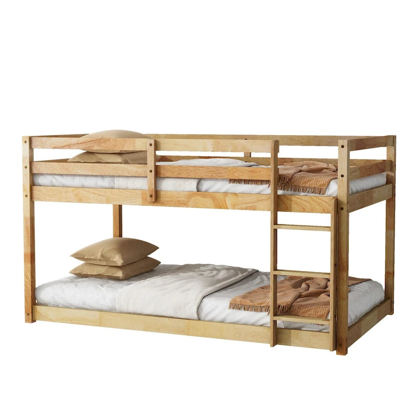 Twin Loft Bed with Dual 13-Slat Platforms and Low-Profile Design