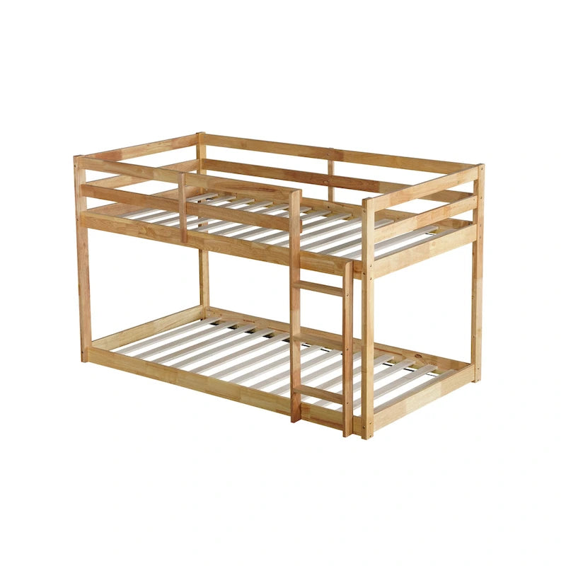 Twin Loft Bed with Dual 13-Slat Platforms and Low-Profile Design