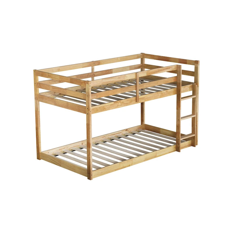 Twin Loft Bed with Dual 13-Slat Platforms and Low-Profile Design