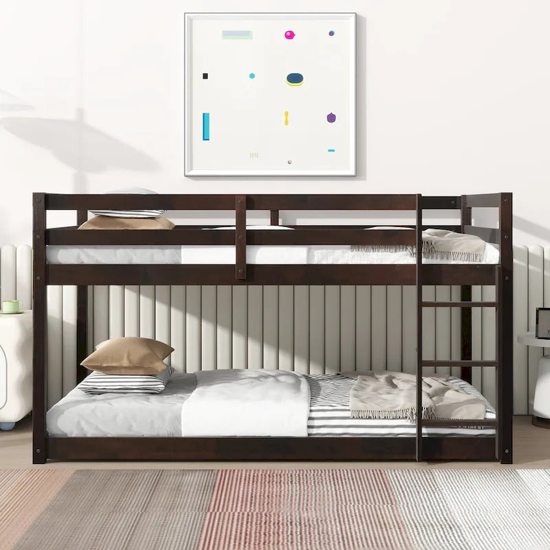 Twin Loft Bed with Dual 13-Slat Platforms and Low-Profile Design