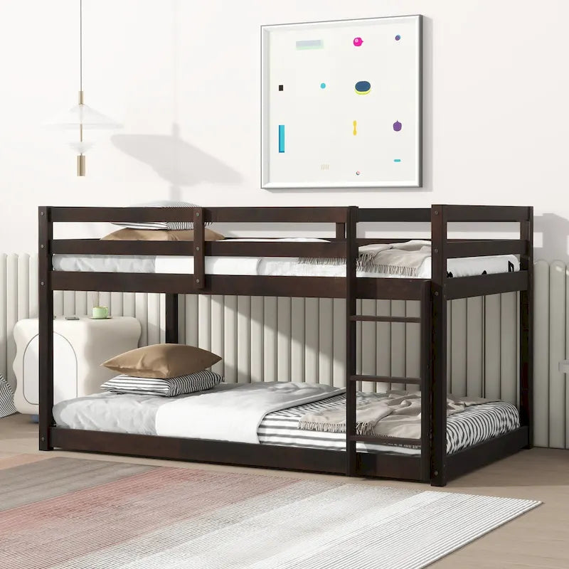 Twin Loft Bed with Dual 13-Slat Platforms and Low-Profile Design