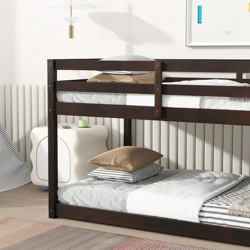 Twin Loft Bed with Dual 13-Slat Platforms and Low-Profile Design