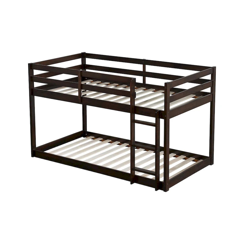 Twin Loft Bed with Dual 13-Slat Platforms and Low-Profile Design