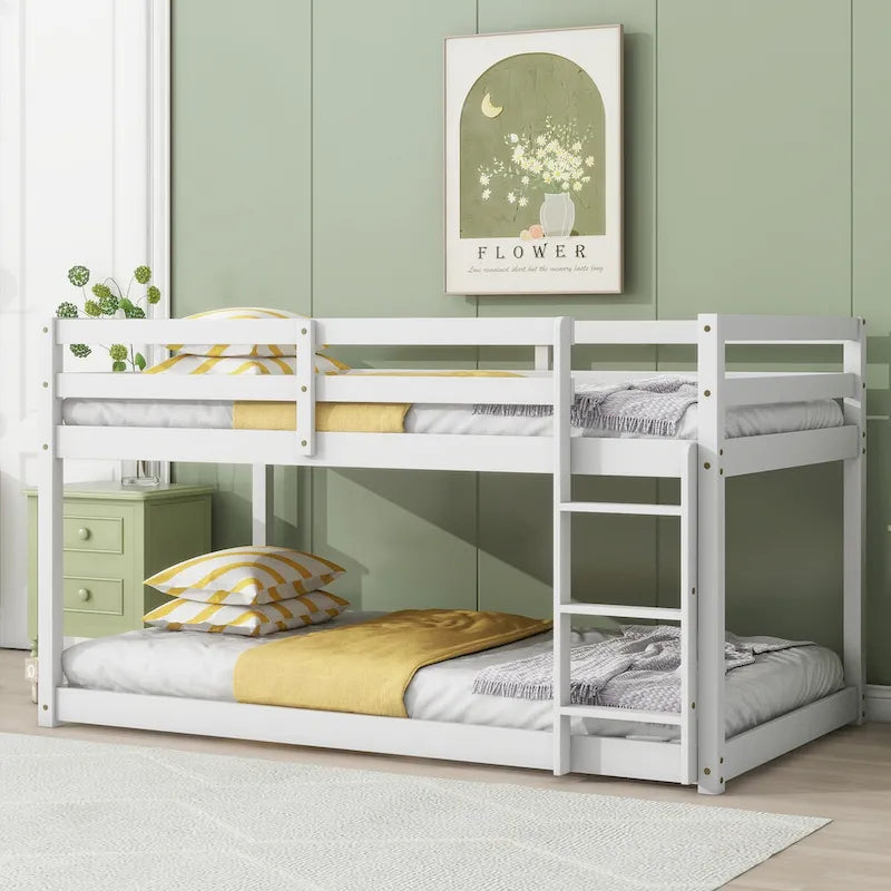 Twin Loft Bed with Dual 13-Slat Platforms and Low-Profile Design
