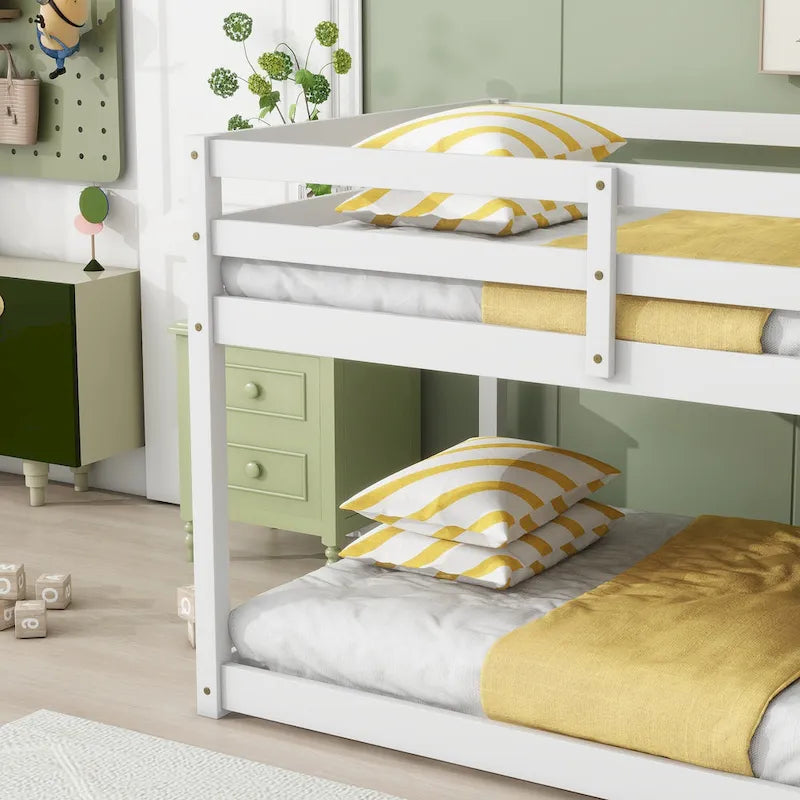 Twin Loft Bed with Dual 13-Slat Platforms and Low-Profile Design