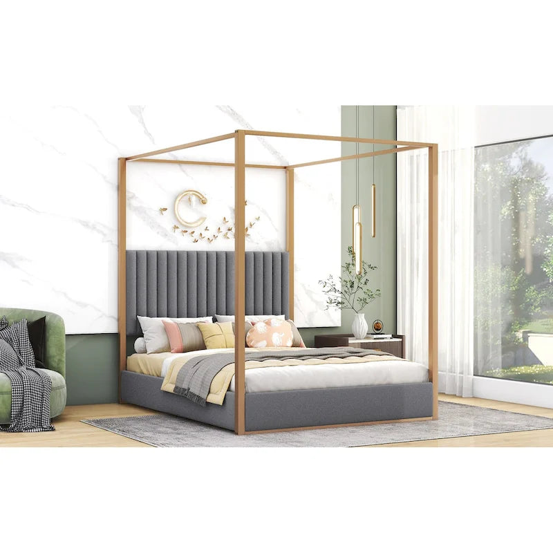 Full Size Metal Loft Bed with Storage Shelves, Cabinets and Wardrobe Metal Support Bed Frame for Kids, No Box Spring Needed