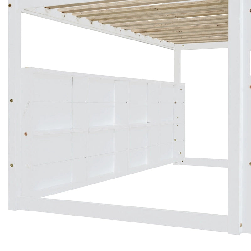Twin Loft Bed with Play Tent and House Design, 250lb Capacity, Slide & Ladder