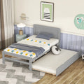 Grey Wood Twin Bed with Trundle