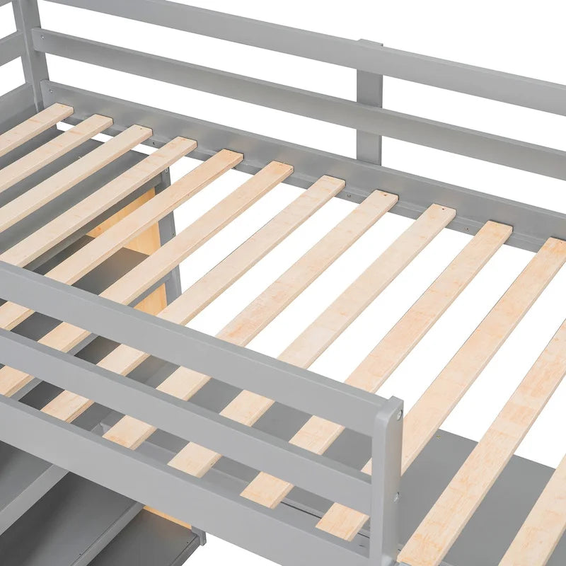 Loft Bed with Desk and Shelves