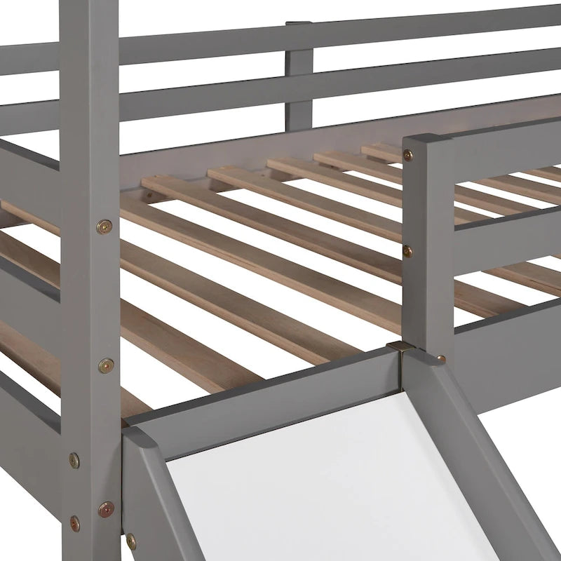 Twin Pine Loft House Bed with Slide