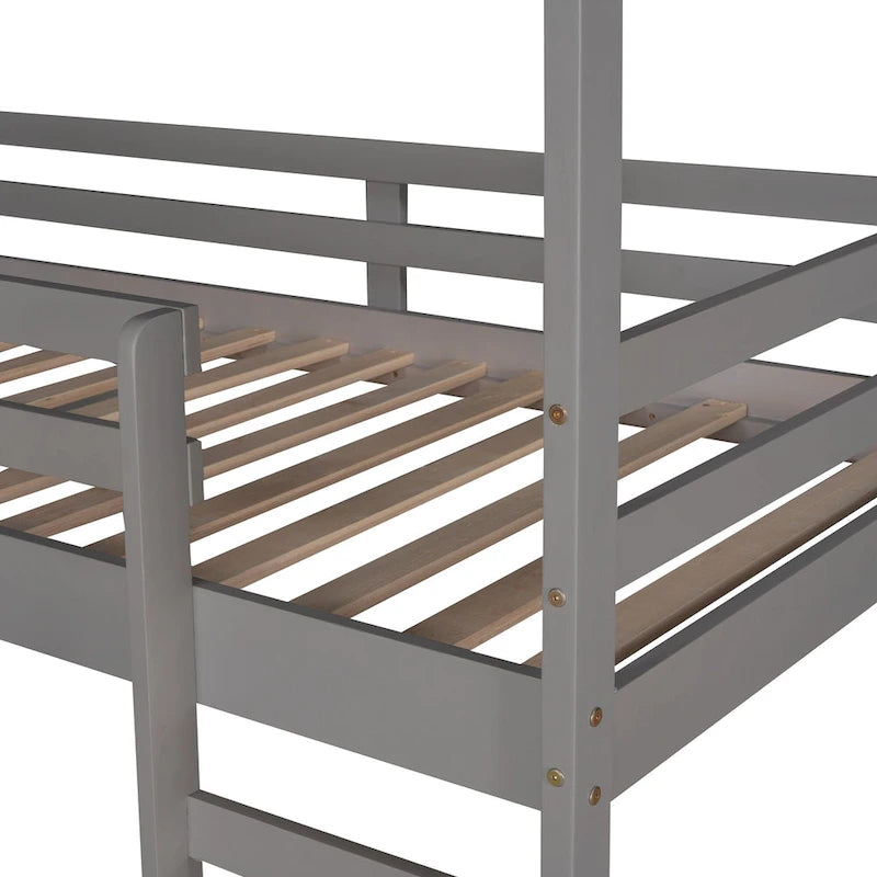 Twin Pine Loft House Bed with Slide