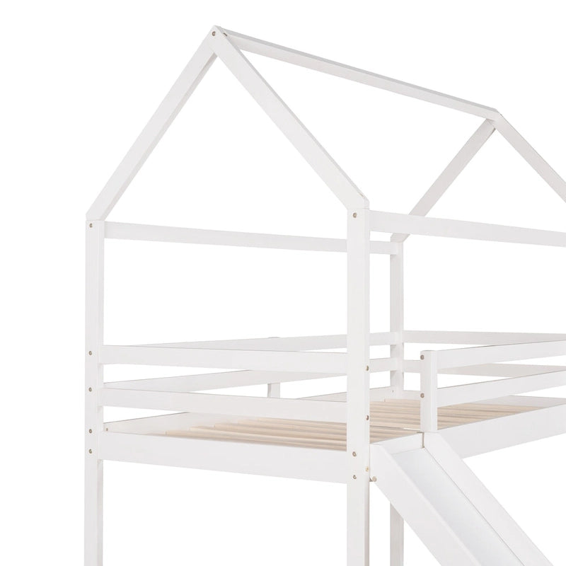 Twin Pine Loft House Bed with Slide