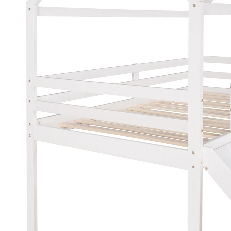 Twin Pine Loft House Bed with Slide