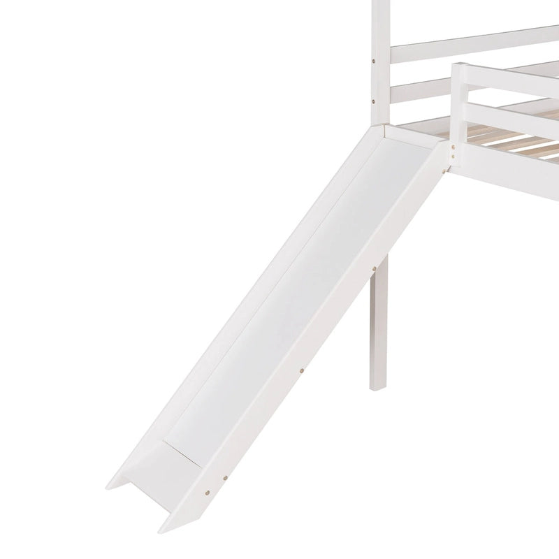 Twin Pine Loft House Bed with Slide